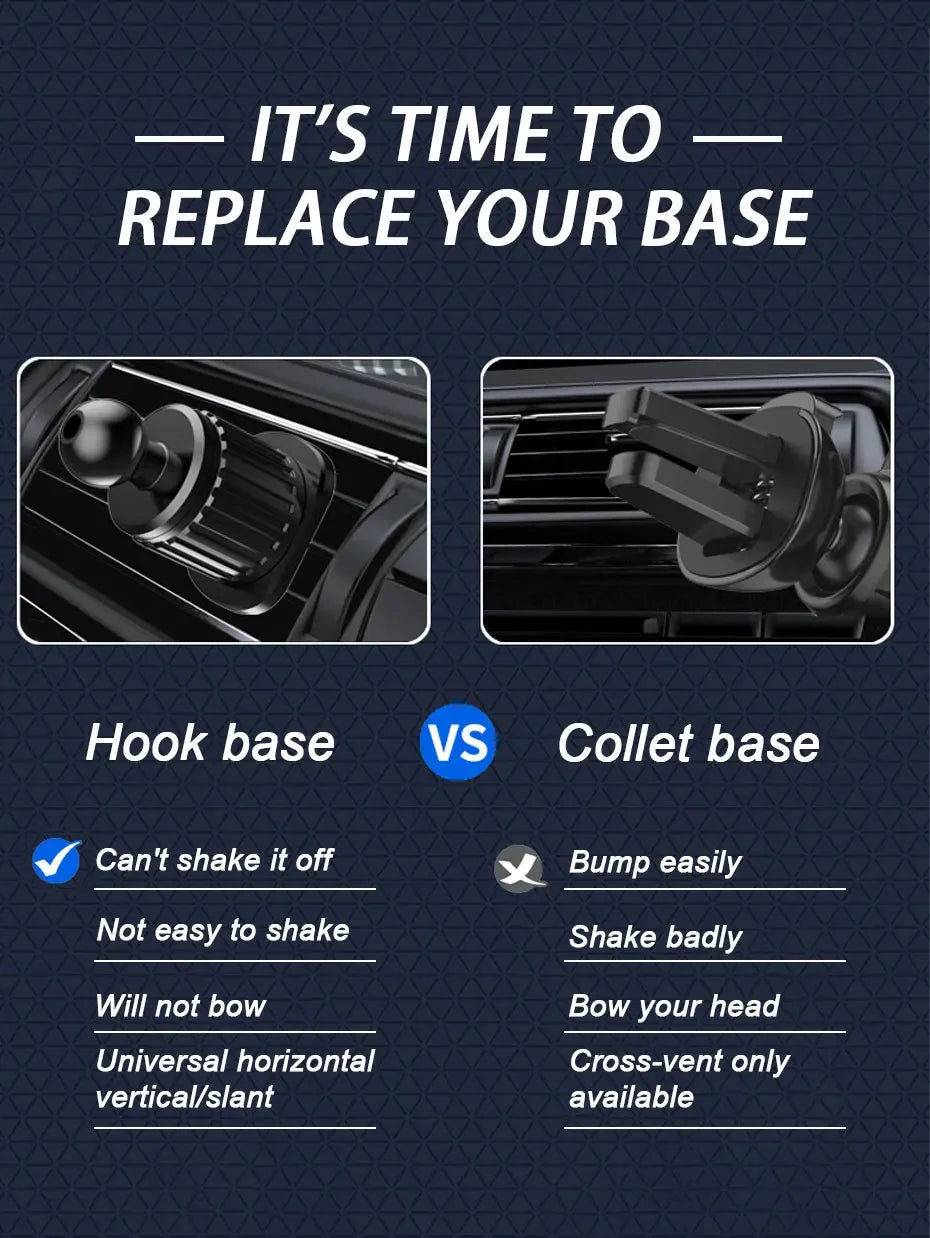 New Air Vent Gravity Car Phone Holder Lock Extension Clip Mount Stand GPS Support Anti-drop Auto Mobile Phone Holder Stand
