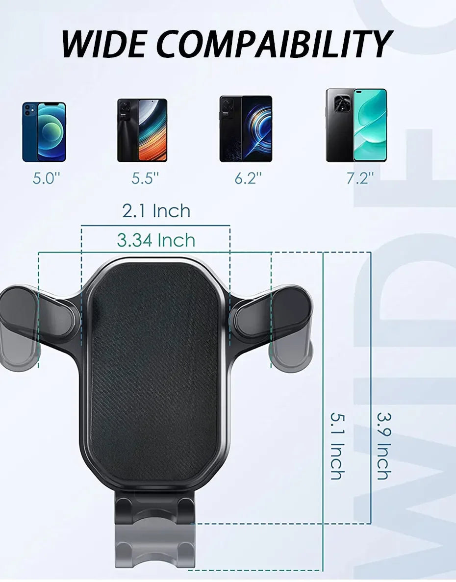 New Air Vent Gravity Car Phone Holder Lock Extension Clip Mount Stand GPS Support Anti-drop Auto Mobile Phone Holder Stand
