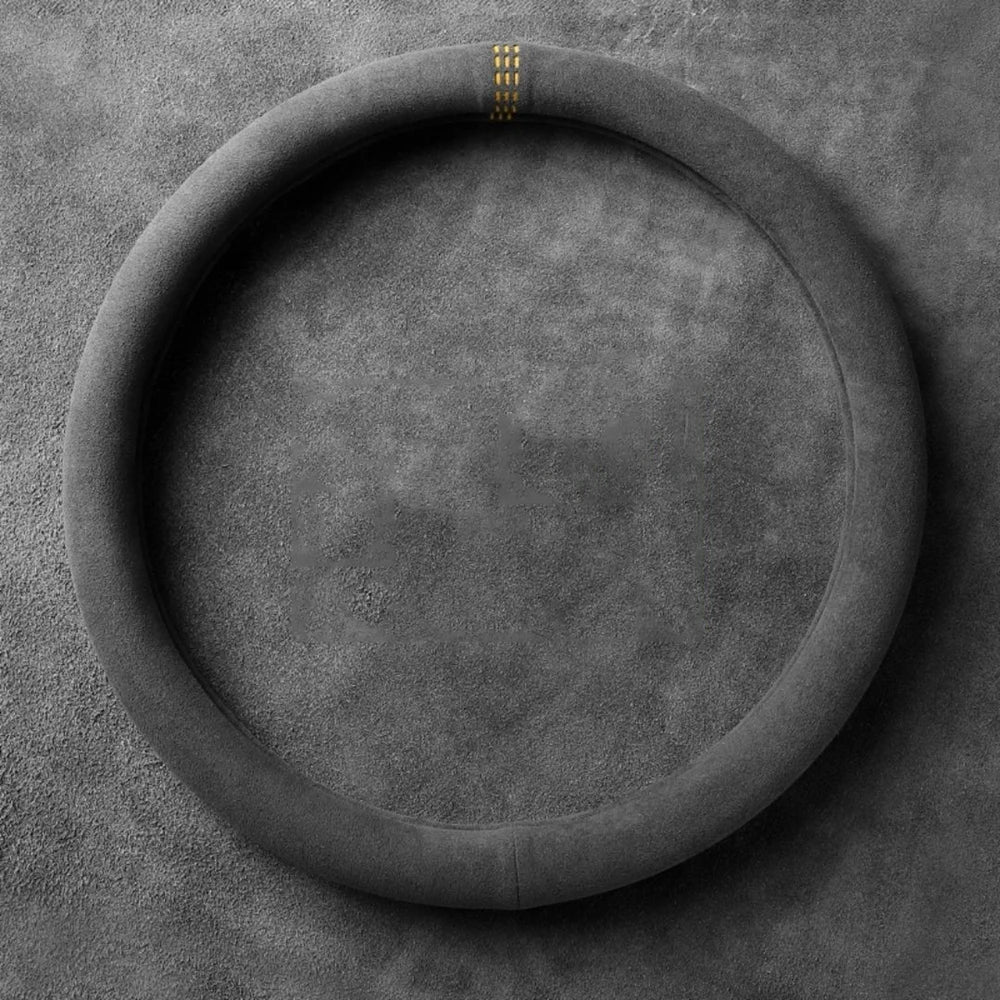 Universal Car Steering Wheel Cover Cowhide Suede Breathable 37-38cm Wrap Non-Slip Wear-Resistant Car Accessory