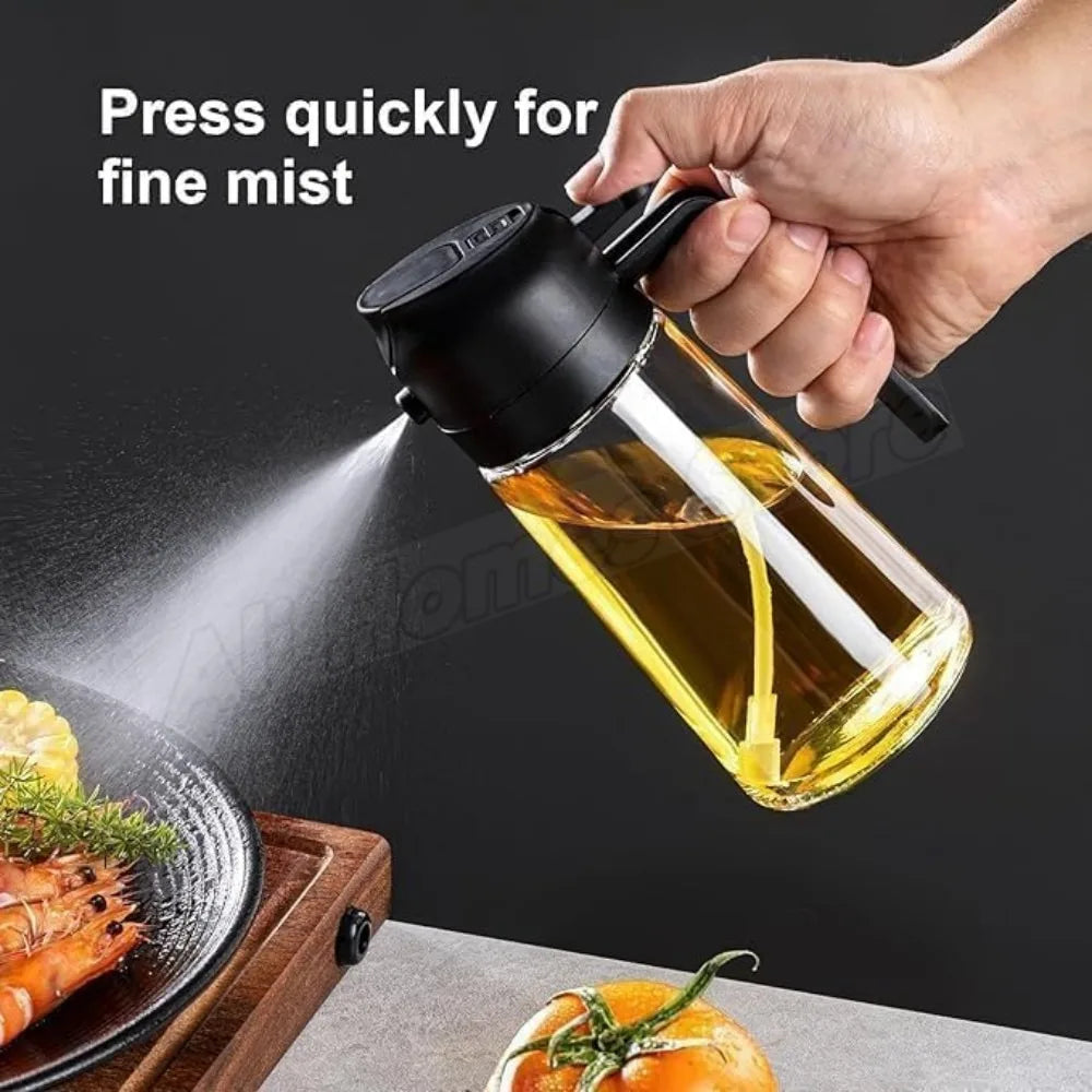 16oz 2-in-1 Olive Oil Dispenser And Sprayer Eco-Friendly Kitchen Oil Spray Bottle for Cooking Compatible with 500ml Olive Oil Jar