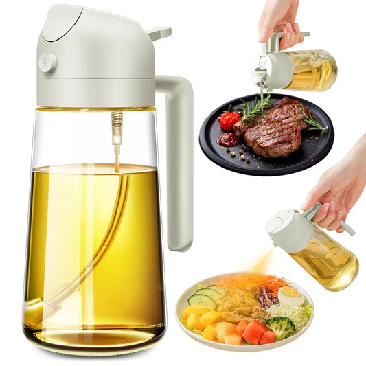 16oz 2-in-1 Olive Oil Dispenser And Sprayer Eco-Friendly Kitchen Oil Spray Bottle for Cooking Compatible with 500ml Olive Oil Jar